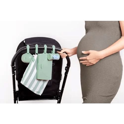Ubbi On-The-Go Diapering Gift Set, Includes Changing Mat and Bag, Wipes Dispenser, Pacifier Holder and Bag Dispenser, Newborn Essentials, Sage