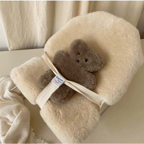 BINIBAMBA Milk Sheepskin Buggy Liner for Prams