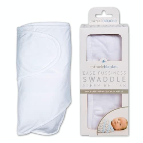 Miracle Blanket Swaddle Wrap - Newborn Essential Baby Blanket - Soft Sleep Sack Ideal for Newborns and Infants (White)