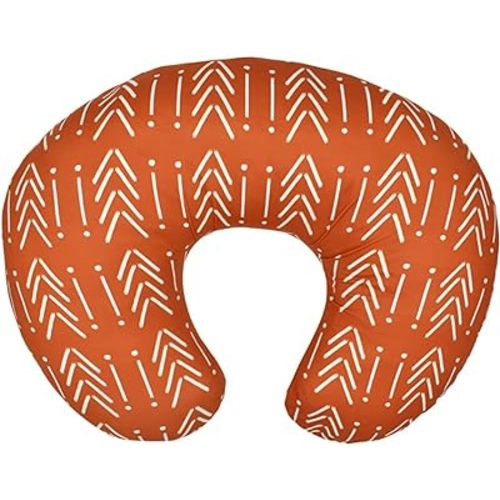 Baby Nursing Pillow Cover, Breastfeeding Pillow Cover Boys Girls, Nursing Pillow Case for Newborn, Soft Fabric Fits Snug On Infant, Washable and Breathable, Vintage Orange