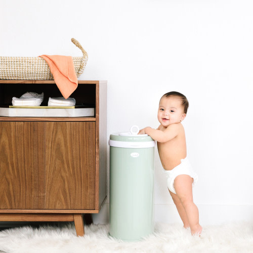 Stainless Steel Diaper Pail - Sage