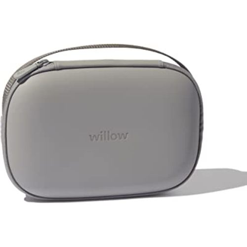 Willow Breast Pump Carrying Case, Grey, Use with Hands Free Wearable Breast Pumps, Ultra Durable Hard Shell Breast Pump Case with Removable Tray, Compact and Discreet