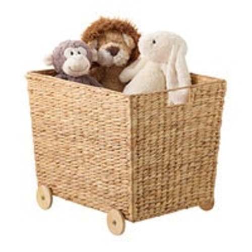 The Container Store Water Hyacinth Bin with Wheels