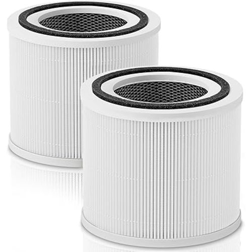 2 Pack LEVOIT Core 300 Replacement Filter for 300, 300S and 300-P Air Purifier, 3-in-1 H13 True HEPA Filter, Compared to Part # Core 300-RF, White