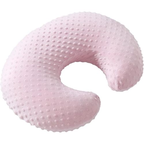 Nursing Pillow and Positioner Breastfeeding and Bottle Feeding, Propping Baby, Tummy Time, Sitting Support for Baby Boy Baby Girl, with Removable Dots Cover (Blushing Bride)
