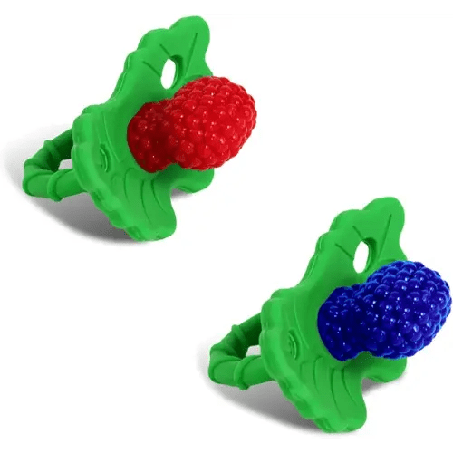 RaZbaby 2-Pack Silicone Berrybumps Baby Teething Toys - BPA Free, Hands Free Design, Teething Relief