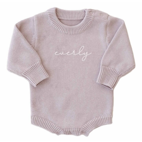 Personalized Knit Sweater Bubble Romper | Solid