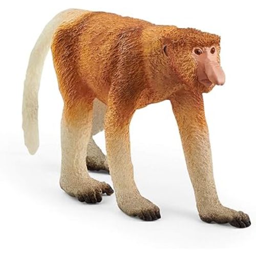 Schleich Wild Life Realistic Proboscis Monkey Figurine - Authentic and Highly Detailed Wild Animal Toy, Durable for Education and Fun Play for Kids, Perfect for Boys and Girls, Ages 3+