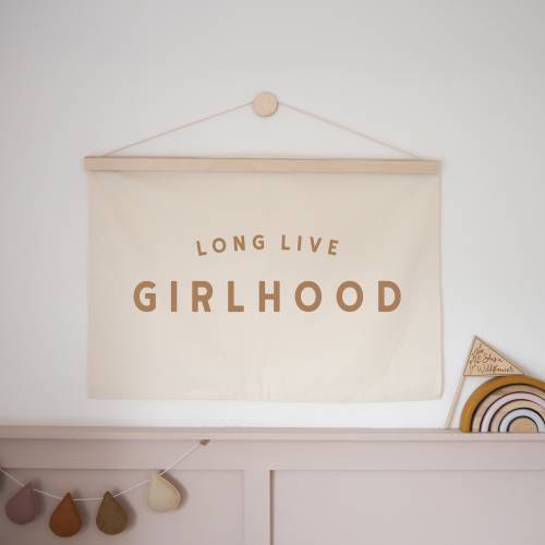 Long Live Girlhood Bold Font Banner 70x50cm, more lettering colours available