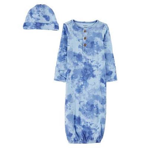 Baby Boy Carter's 2-Piece Tie-Dye Sleeper Gown & Hat Set