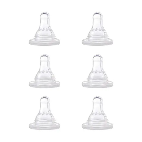 Gerber First Essential Silicone Nipples, Fast Flow, 6 Count (Pack of 1)