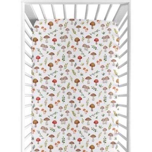 Sweet Jojo Designs Watercolor Woodland Forest Animals Boy Girl Gender Neutral Unisex Fitted Crib Sheet