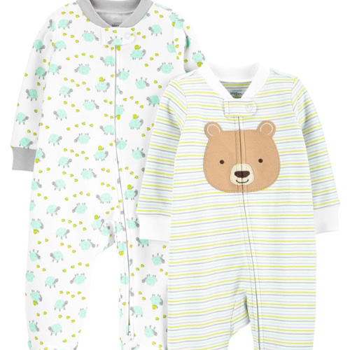 Simple Joys by Carter's Baby Neutral 2-Pack Cotton Footed Sleep and Play