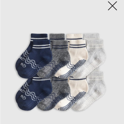 Organic Gripper Crew Socks 8-Pack
