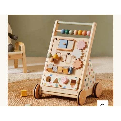 Tiny Land® Versatile Natural Wooden Baby Walker