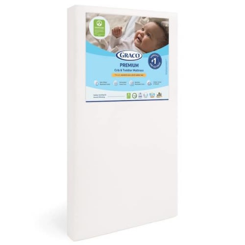 Premium White Foam Crib and Toddler Mattress