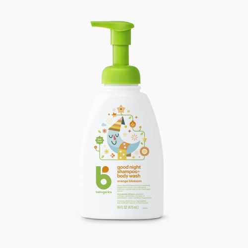 Babyganics Night Time Shampoo + Bodywash - Orange Blossom, 16 oz