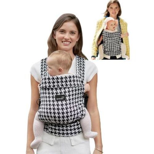 GROWNSY Hands-Free Baby Carrier with Lumbar Support, Soft Sling for Infants to Toddlers 7-44 lb, Easy Wear & Travel Ready Houndstooth Design