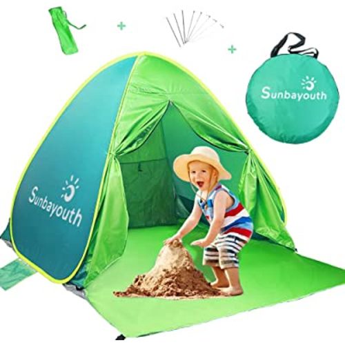 Beach Tent, Sunba Youth Beach Shade, Anti UV Instant Portable Tent Sun Shelter, Pop Up Baby Beach Tent, for 2-3 Person