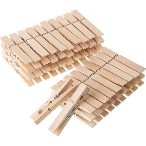 Mr. Pen- Wooden Clothes Pins, Large Natural Wood, 50 Pack, 2.9 Inch, Rust Resistant for Classroom, Crafts