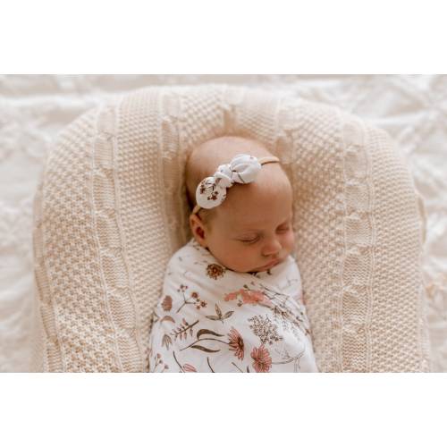 Wild Meadow (Pink Petals) Bamboo Swaddle Blanket Wrap - Gender Neutral - Unisex - Baby Gift - Baby Blanket - New Born Gift -