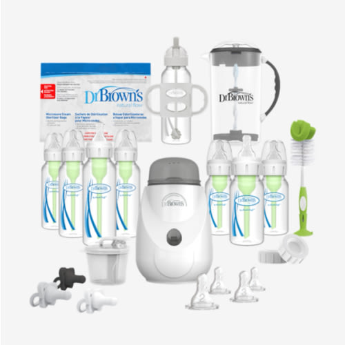 Dr. Brown's Anti-Colic Options+ All-In-One Baby Bottle and Bottle Warmer Newborn Feeding Gift Setb - 38ct