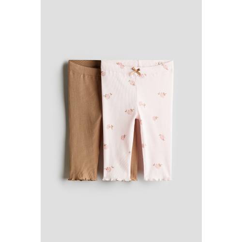 2-PACK RIBBED COTTON LEGGINGS