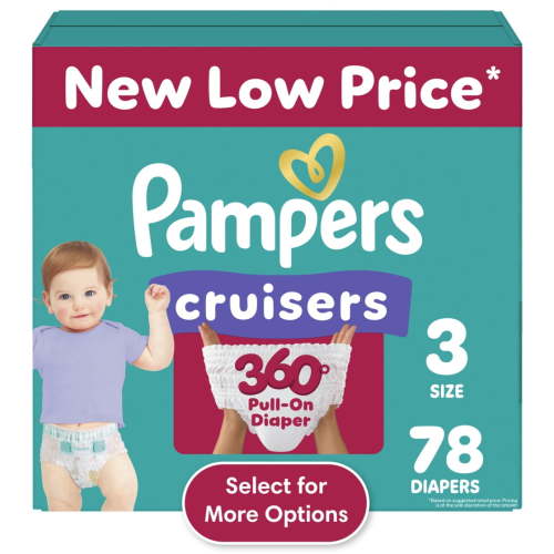 Pampers Cruisers 360 Diapers Size 3, 78 Count (Select for More Options)
