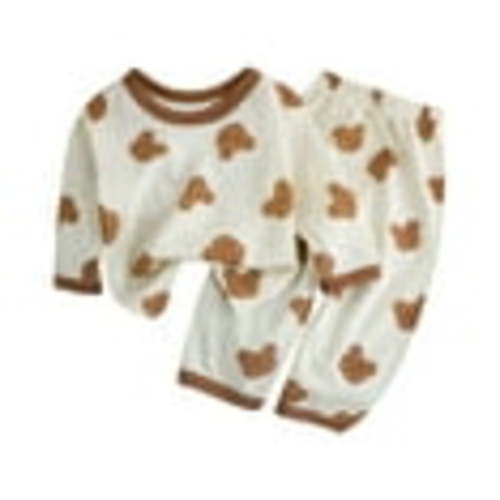 Summer Savings Clearance 2025! Itsun Toddler Girl Pajamas,Toddler Kids Girls Boys Soft Comfy Print Raglan Sleepwear Pajamas Pjs 2pcs Set Brown 18-24 Months