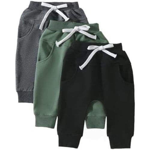 Baby Pants Toddler Infant Newborn Baby Boy Girl Sweatpants Long Joggers Pants Unisex Boy 's Clothing 3 Pack