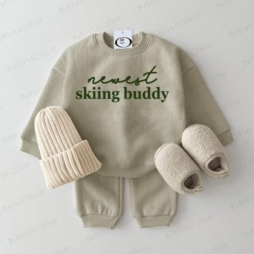 NEWAEST SKIING BUDDY Baby Grey Green 2-piece Set