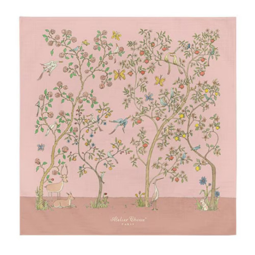 Atelier Choux Paris Baby Organic Cotton In Bloom Swaddle Blanket with Gift Box