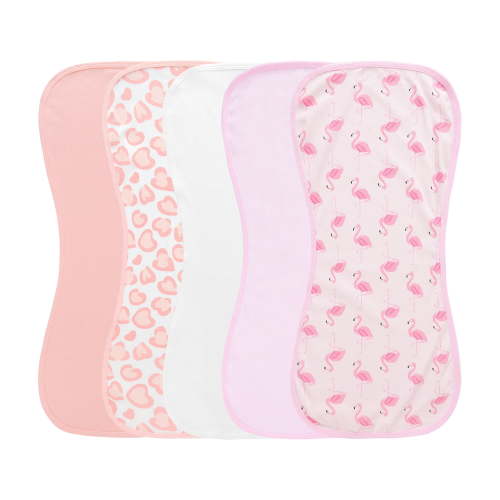 Dalrosia Baby Burp Cloths 5 Pack Burping Cloths for Babies Boys Girls Large 21''X10'' Extra Soft and Absorbent Flowers