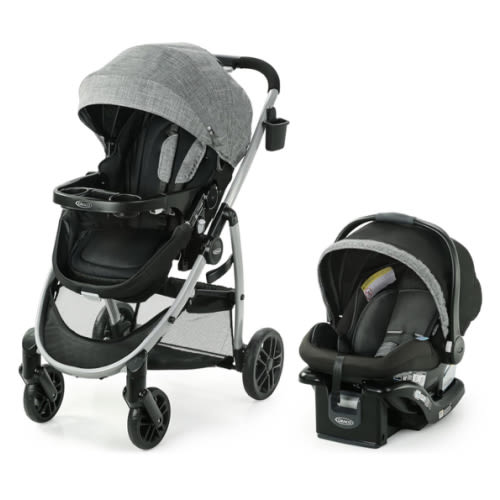 Graco Modes Pramette Travel System | Stroller & Car Seat Combo | 3-in-1 Stroller Modes | Includes Graco SnugRide 35 Infant Car Seat | Ellington