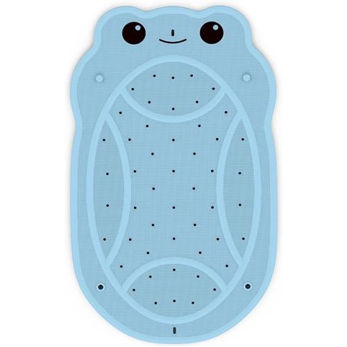 Non Slip Bath Mat Baby, Anti Slip Shower Mat for Kids 30"x18", Tub Mats Non Slip with Strong Suction and Textured Surface, Toddler Bath Mat with Natural Rubber no Plastic Odors Safe for Baby, Blue