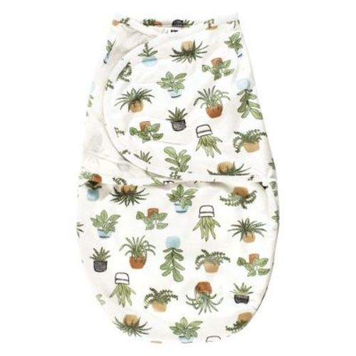 Hudson Baby Infant Boy Plush Faux Fur Swaddle Wrap, Plants, 0-3 Months