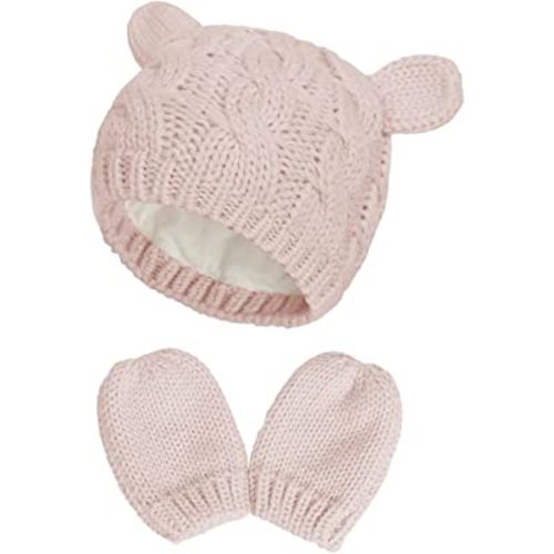 Baby Hat Glove Set Soft Newborn Mittens Baby Girl Boys Knitted Toddler Cap Infant Winter Beanie Mitten Sets