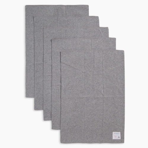 Burt's Bees Baby Organic Burp Cloth (5 Pack) - Heather Grey Solid