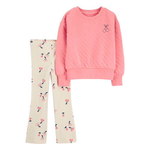 Baby 2-Piece Cherry Doubleknit Pullover & Flare Legging Set - Carter's | Carter's