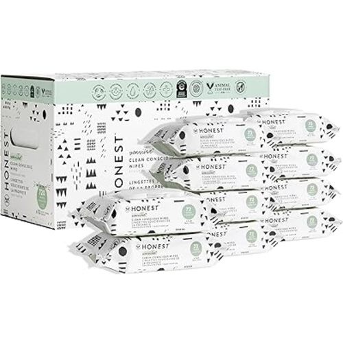 The Honest Company Clean Conscious Multi-Use Wipes | Hypoallergenic + Unscented for Sensitive Skin | Over 99% Water, Compostable, Plant Based, Baby Wipes | Pattern Play, 720 Count
