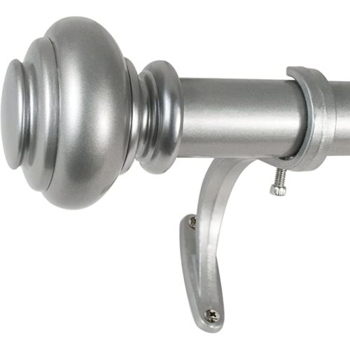 Decopolitan 278656836 1-Inch Urn Single Window Treatment Rod Set, 36 to 72-Inch, Antique Silver - Curtain Rod