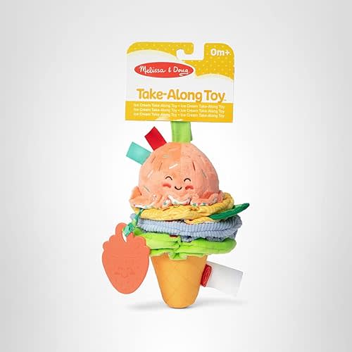 Melissa & Doug Ice Cream Take-Along Clip-On Infant Toy with Sound and Vibration