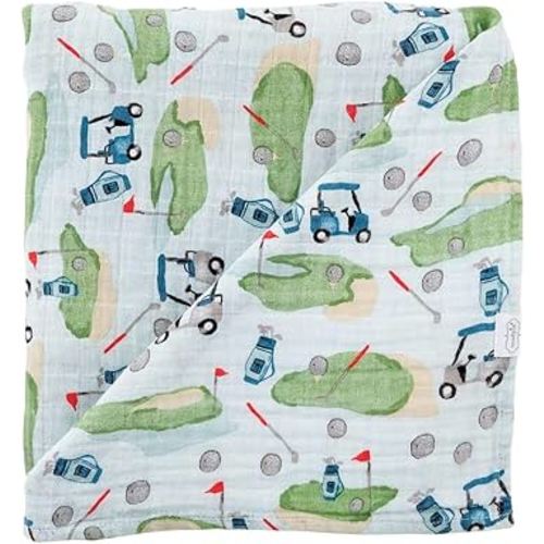 Mud Pie Muslin Swaddle, Golf , 47x47 Inch (Pack of 1)