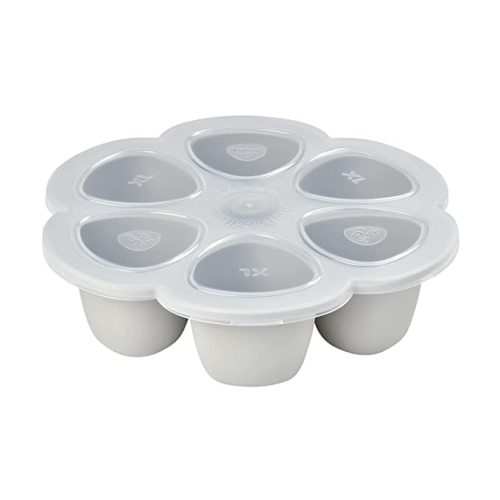 BEABA Multiportions Silicone Baby Food Storage Container, Baby Food Containers, Food Storage Container, Snack Containers, Baby Essentials, 3 oz, Cloud - 1 Count (Pack of 1)