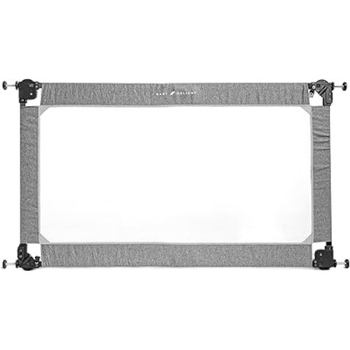 Baby Delight Go with Me Portable Mesh Baby Gate | Span 30-48" Expandable Folding Gate | Pressure Mounted | Charcoal Tweed