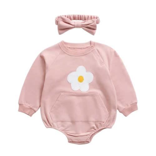 Baby Daisy Sweatshirt Romper bodysuit