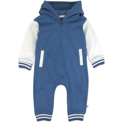 HonestBaby baby-boys Hoodie Coverall Team Varsity 100% Organic Cotton for Baby Boys