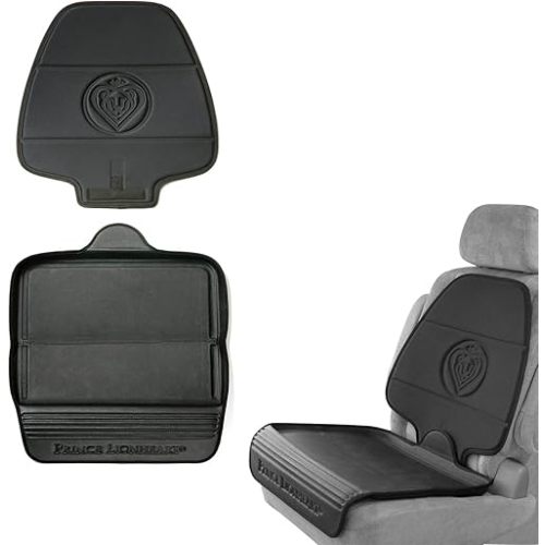 Prince Lionheart Car Seat Protector, The Only 2 Stage Seatsaver Designed with Thick Padding, Nonabsorbent, Waterproof, PVC Foam Material. Compatible With all Baby and Toddler Car Seats(Black)