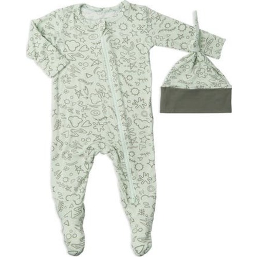 Jersey Long Sleeve Footie & Hat Set, Newborn