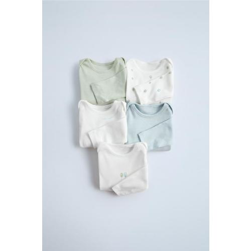PACK OF RIB STRIPED BODYSUIT AND LEGGINGSFIVE-PACK OF TREE ROMPERS